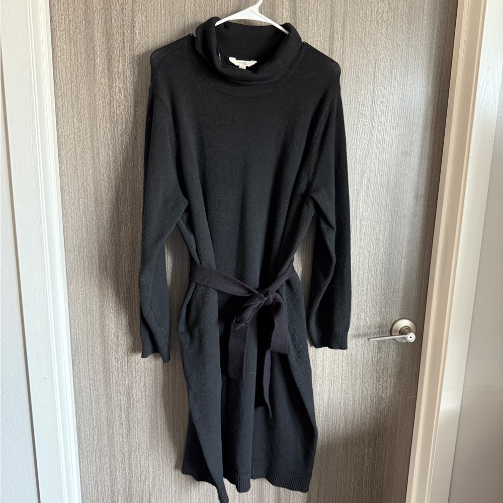 Elegant Black Turtleneck Dress